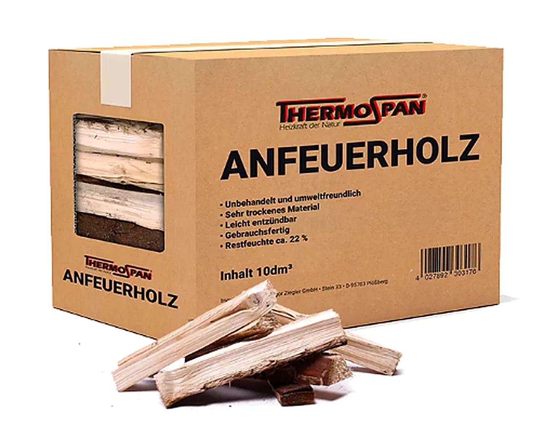 Thermospan® Anfeuerholz – Palette mit 60 Netzen à 10 dm³