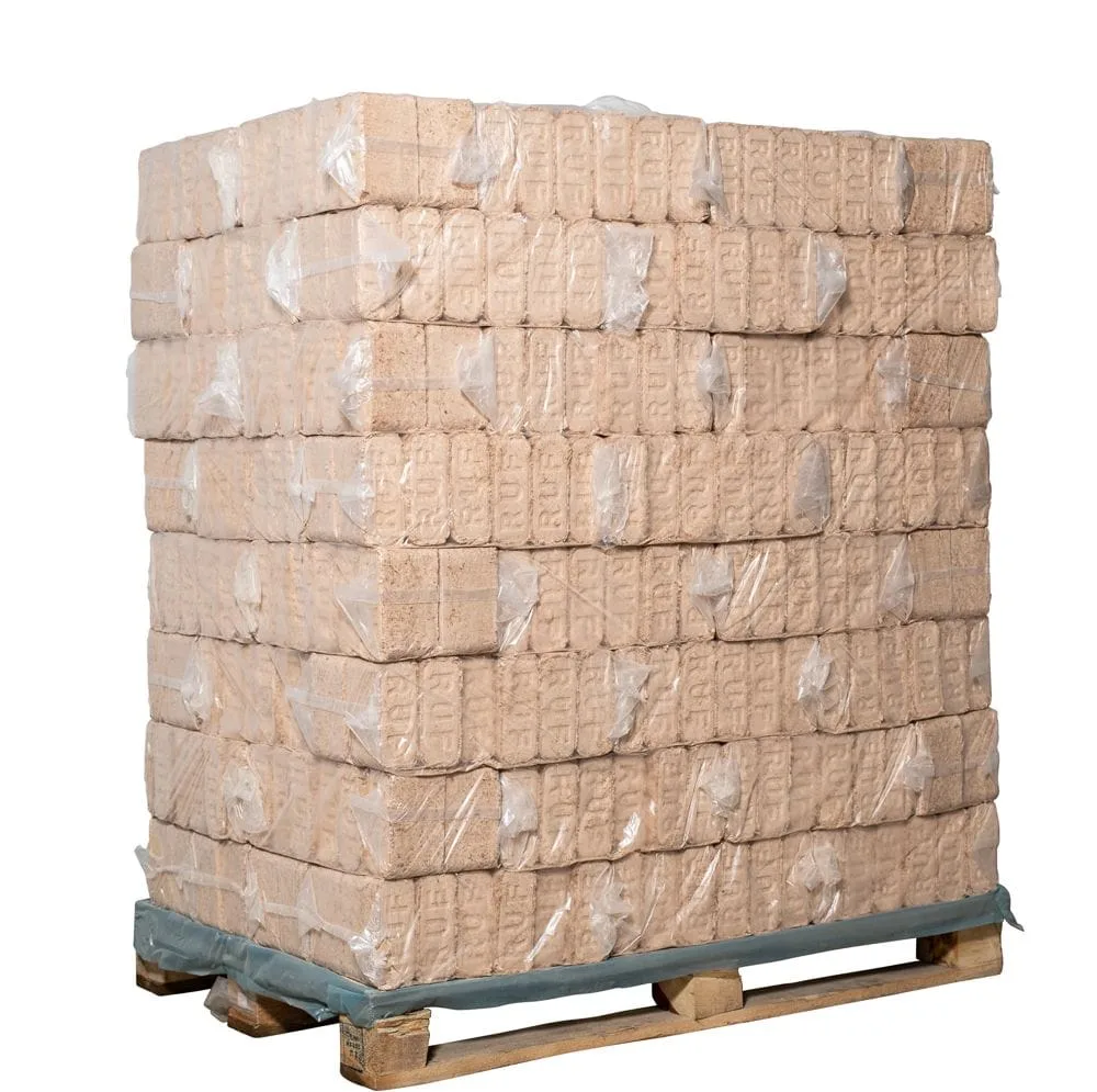 RUF Holzbriketts Hartholz Buche ohne Zugloch – Palette mit 96 Packungen à 10 kg