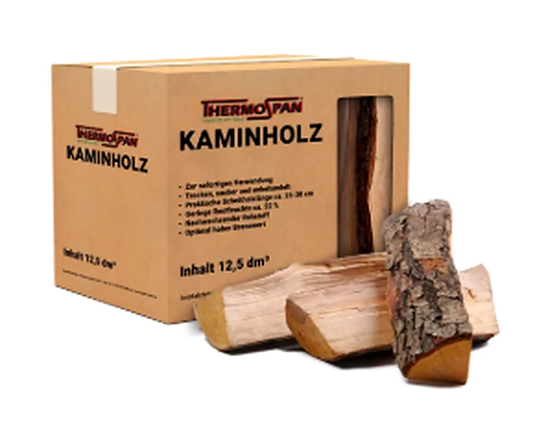 Thermospan® Kaminholz – Palette mit 72 Netzen à 12,5 dm³