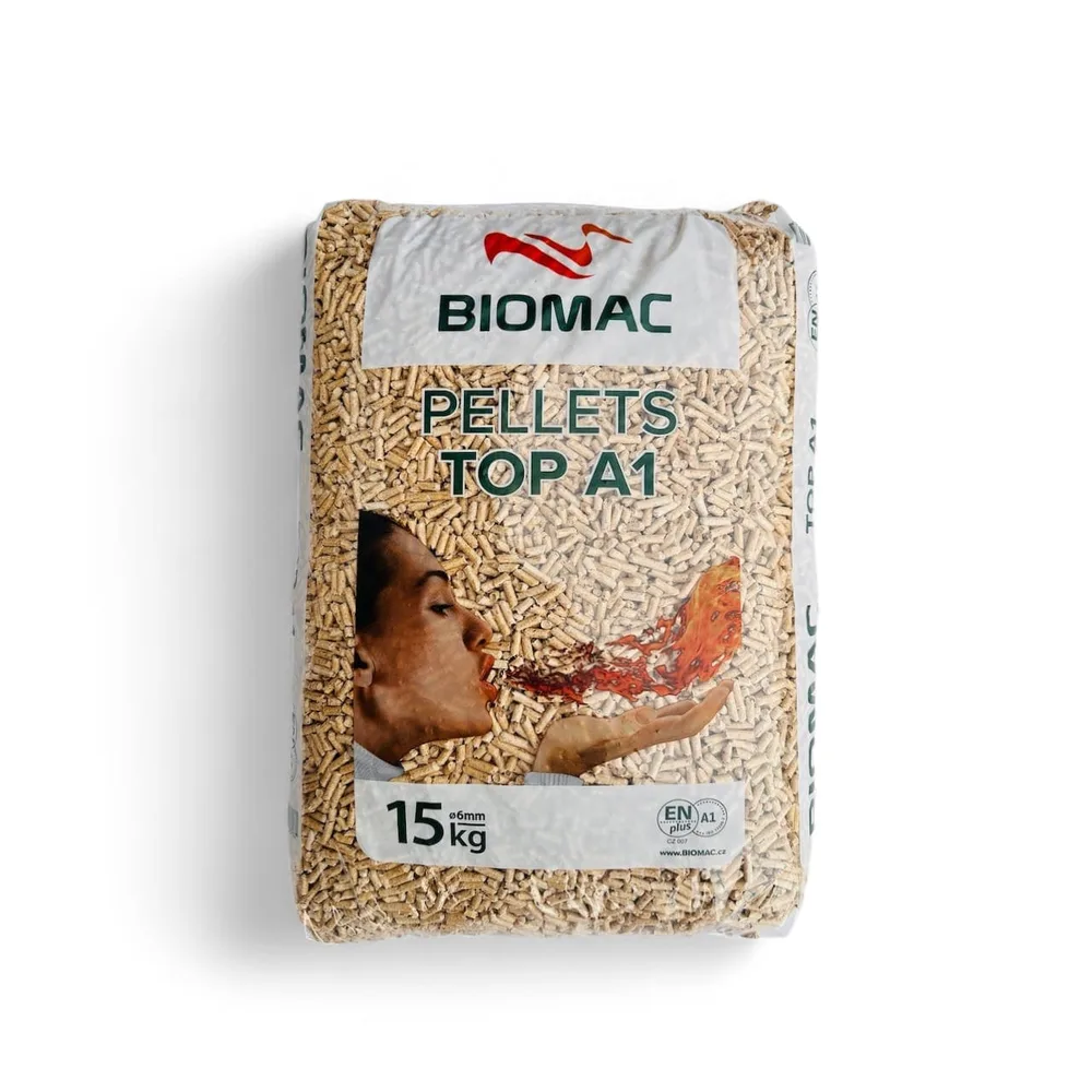 BIOMAC Holzpellets TOP A1 – Palette mit 65 Säcken à 15 kg
