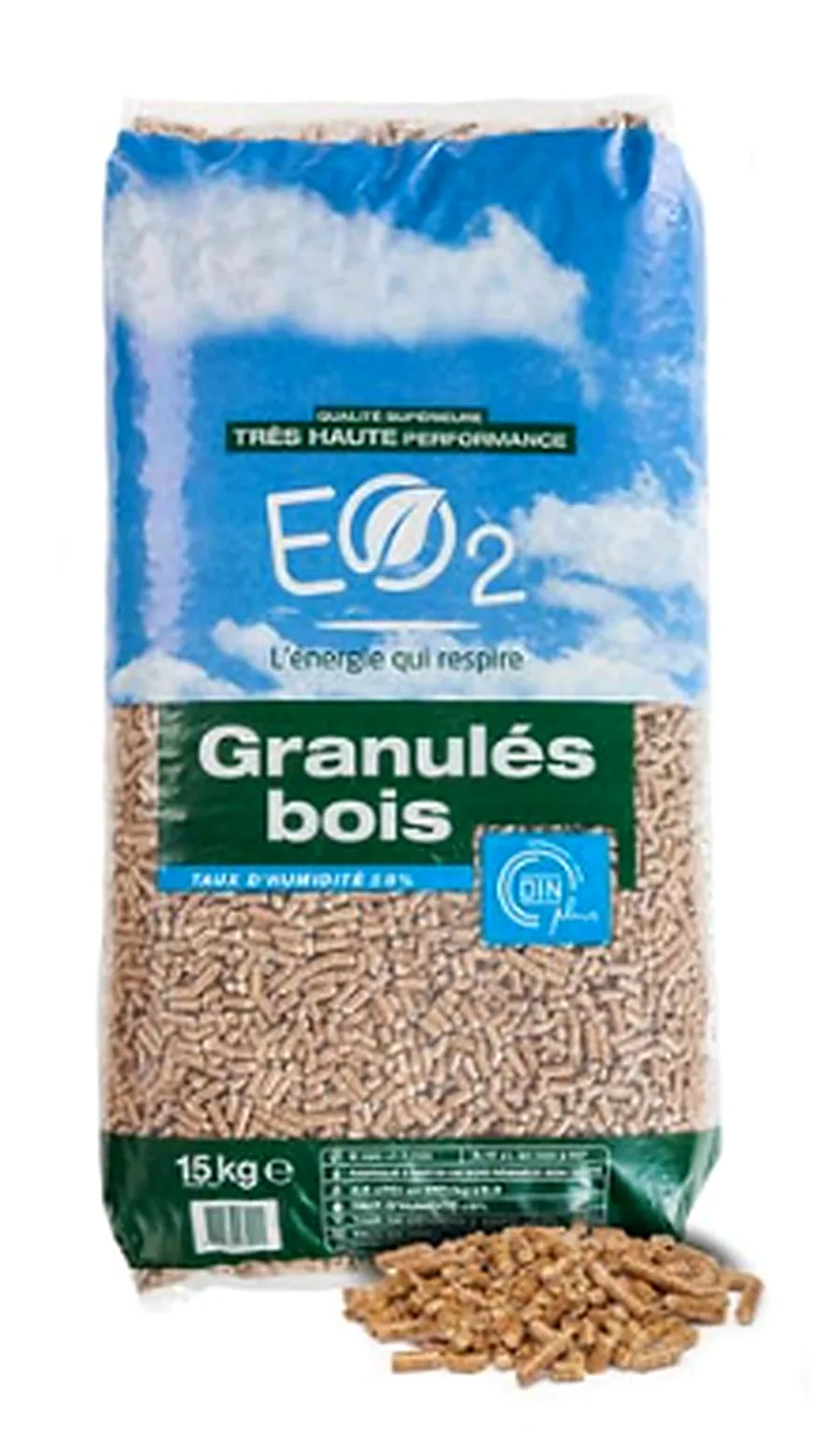 EO2 Holzpellets – Palette mit 66 Säcken à 15 kg