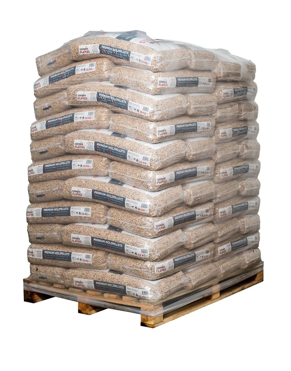 German Flames Premium-Holzpellets – Palette mit 66 Säcken à 15 kg