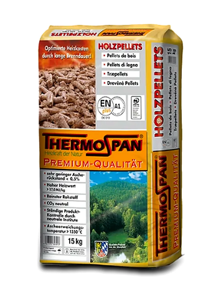 Thermospan® Holzpellets – Palette mit 66 Säcken à 15 kg